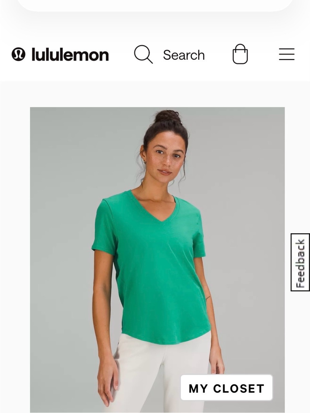 Lululemon Love Tee - V‑Neck, Maldives Green.